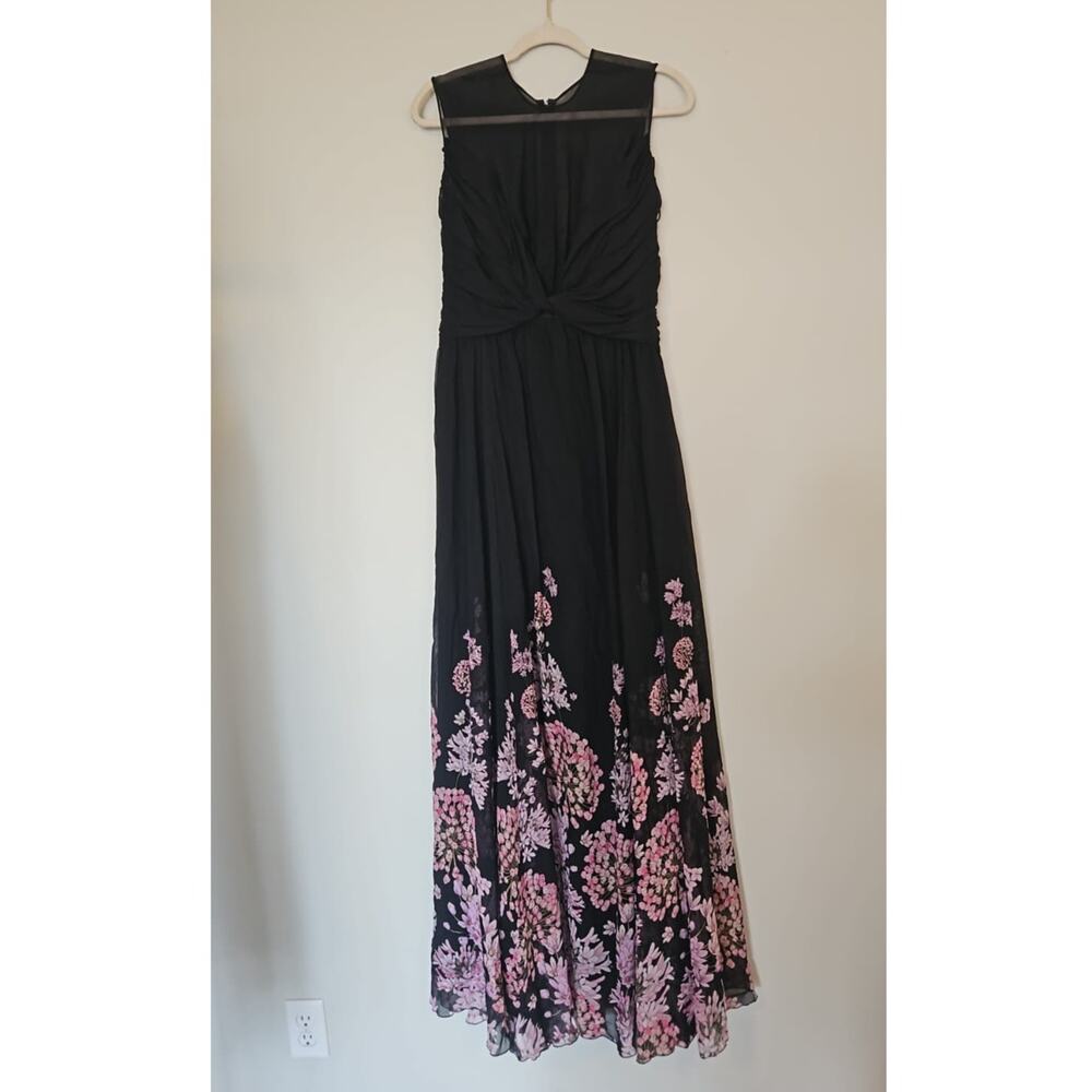 Giambattista Valli Silk Illusion Plunge Floral Print Gown Size IT 46 - Picture 2 of 8